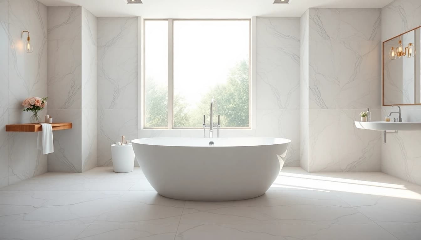 Transform this space into elegant bathrooms with plush features and serene ambiance for a soothing retreat.