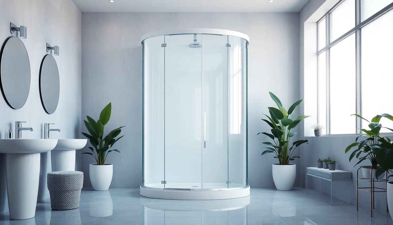 Erleben Sie die sonni Duschkabine in einem modernen Badezimmer mit eleganten Akzenten und natürlichem Licht.