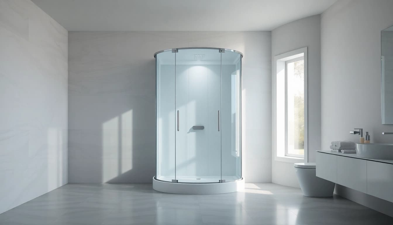 Genießen Sie die elegante sonni Duschkabine mit modernem Design in einem hellen Badezimmer.