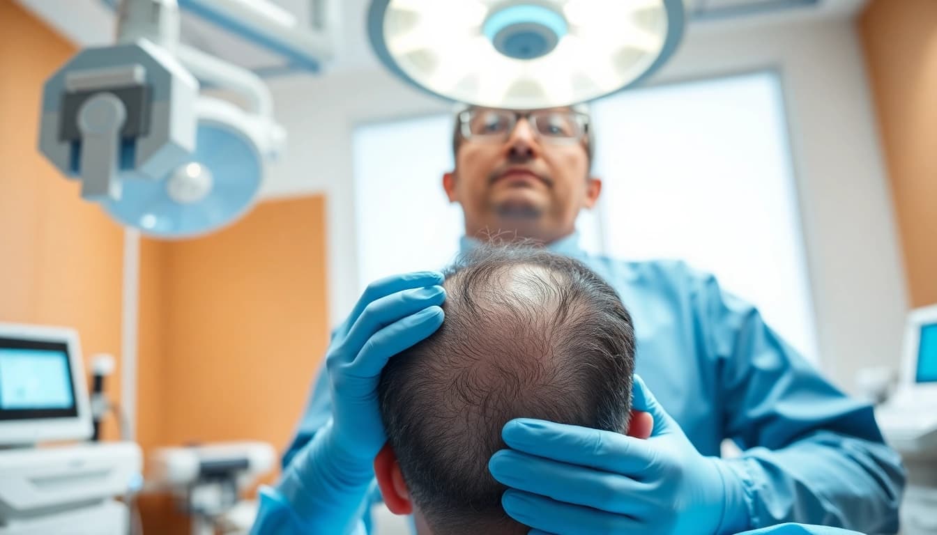 Expert hair transplant in Istanbul showing skilled doctor assisting a patient.