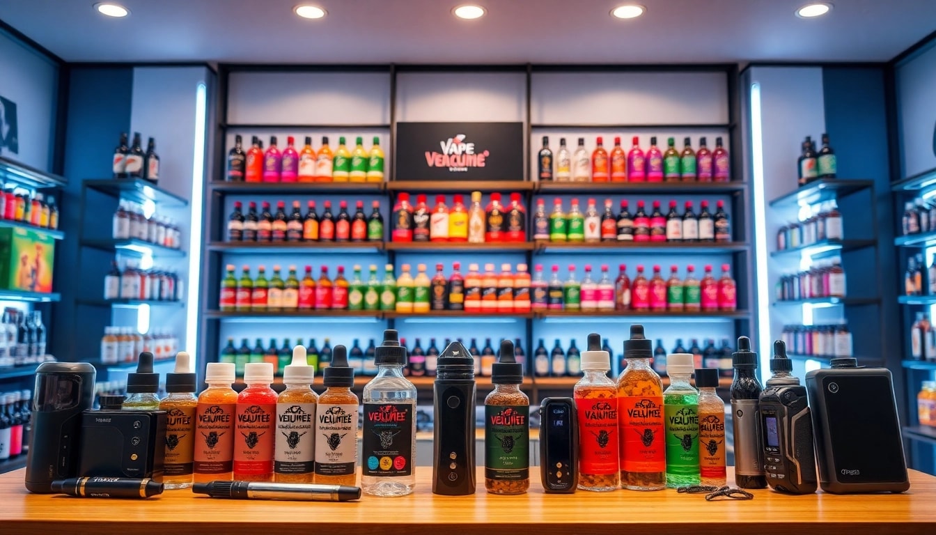 Browse diverse offerings at Vape Juice Depot, featuring colorful vape juices and accessories.