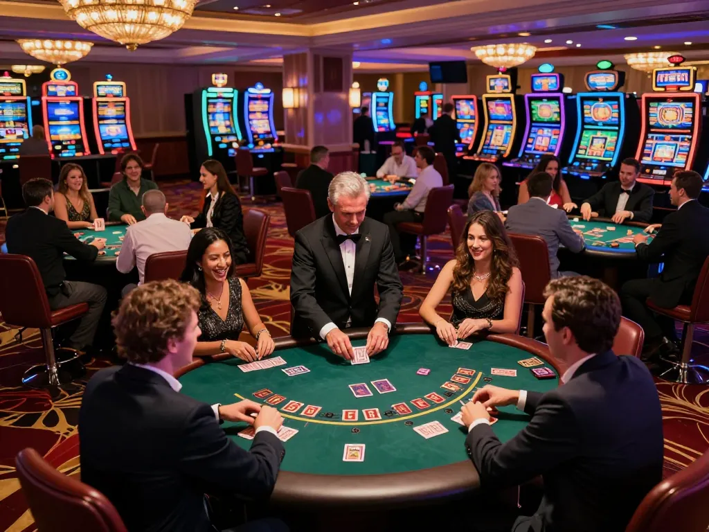 Players experiencing thrilling moments at amigogrillandco casino floor