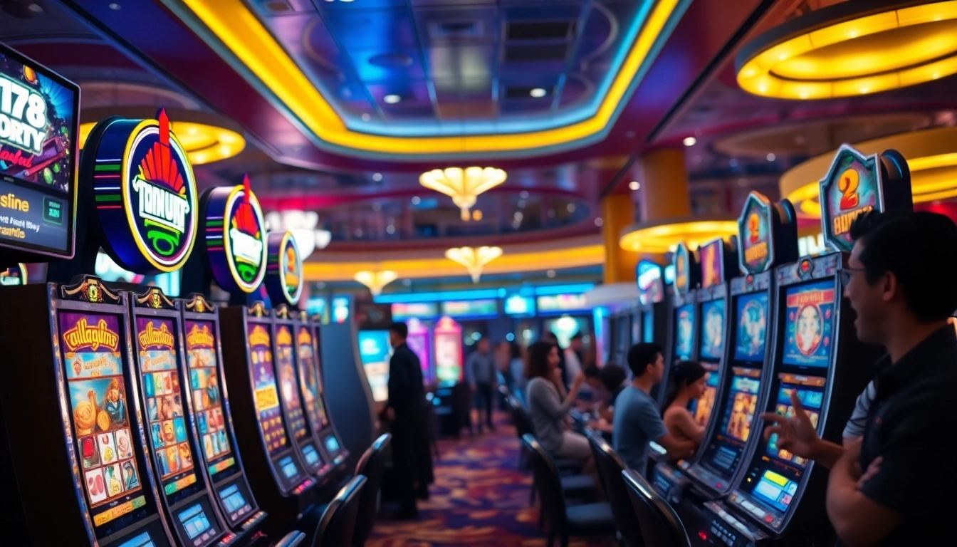 Experience non gamstop Casino Uk with vibrant slot machines and lively players in an energetic setting.