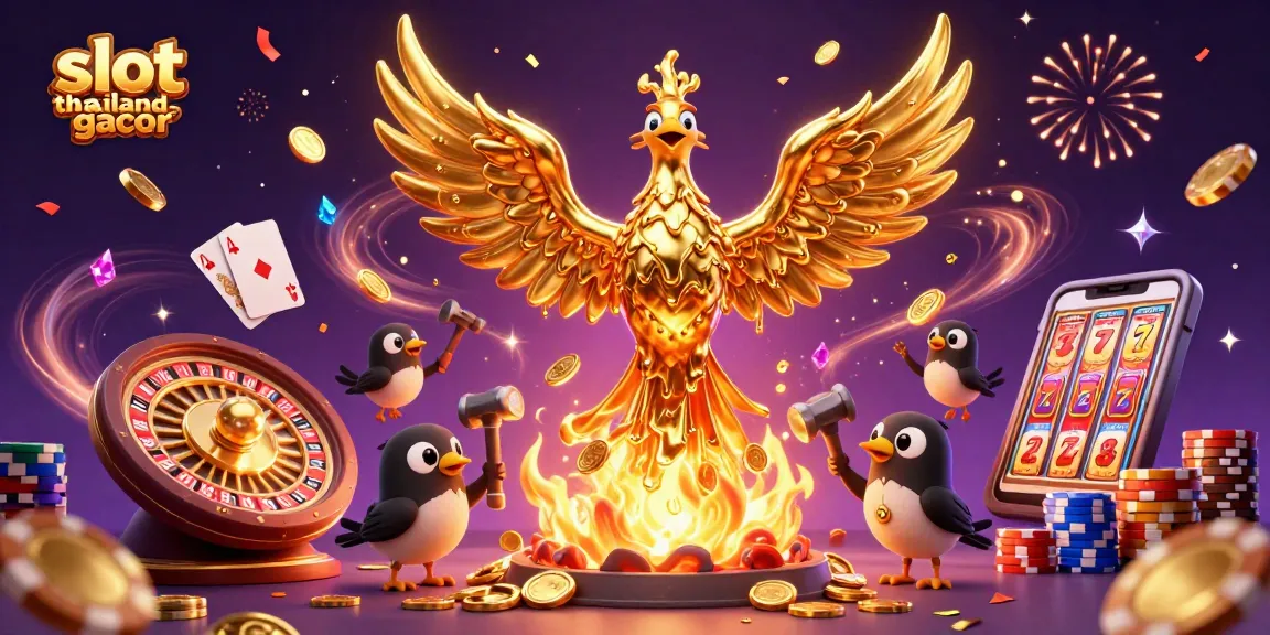 Experience thrilling gameplay with slot thailand gacor through our dynamic 3D digital illustration showcasing exciting casino elements.