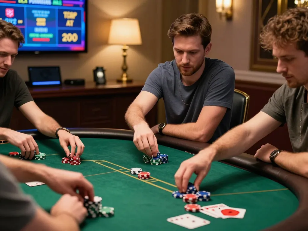 SUN WIN players enjoying an engaging poker game on mobile, showcasing the excitement of online gambling.
