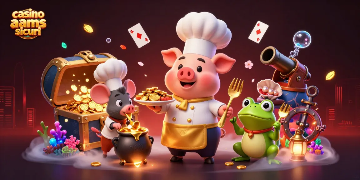 Scopri i migliori casinò non AAMS sicuri con un chef pig e ricchezze d'oro.