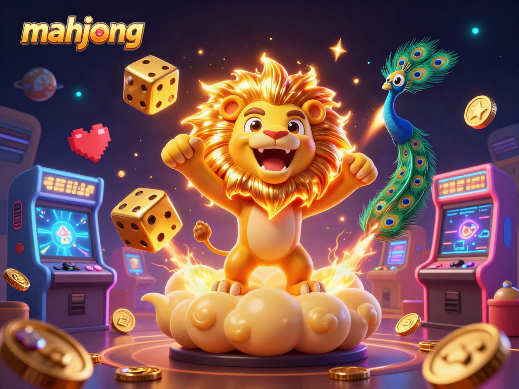 Experience mahjong excitement with a vibrant 3D casino scene showcasing cartoon characters and dynamic gaming elements.