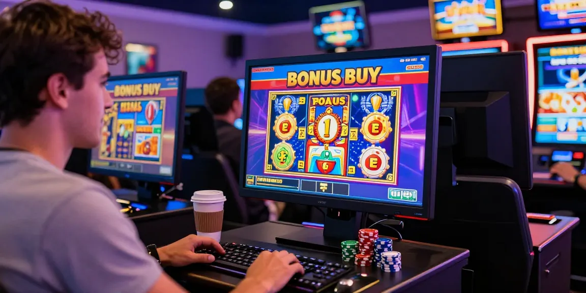 Players engaging with Bonus Buy slots at chagency.co.uk, vibrant casino atmosphere showcasing exciting gameplay and promotions.