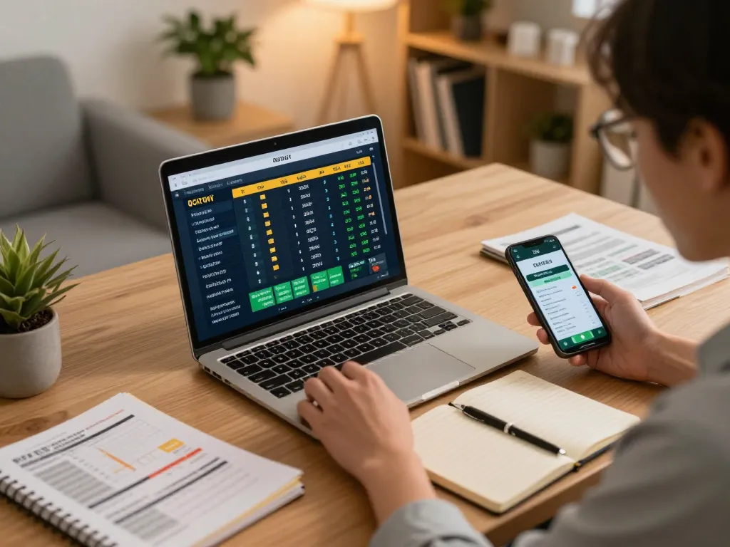 Engaged user analyzing odds on tr88.com while exploring sports betting strategies in a cozy home setup.