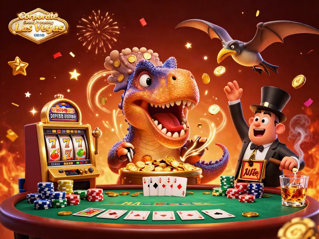 Experience thrilling Corporate Event Planning Las Vegas with a dynamic casino scene featuring exciting elements.