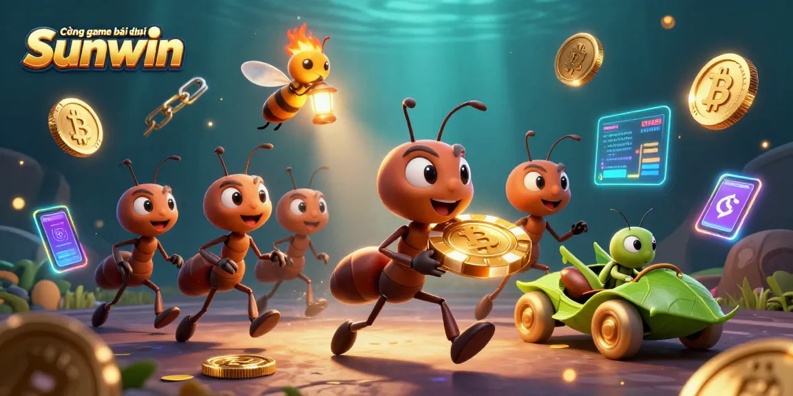 Experience winning at Cổng game bài đổi thưởng Sunwin with vibrant 3D casino artwork.