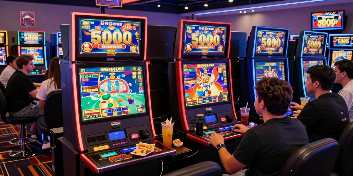 Exciting online gaming atmosphere featuring players engaging with slot machines focusing on slot deposit 5000 opportunities.