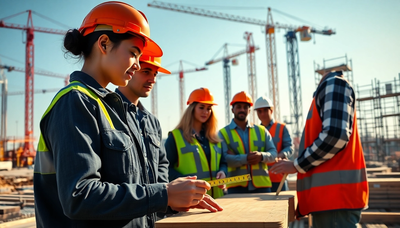 Engaged construction apprenticeships carolinas team collaborating on a busy site.