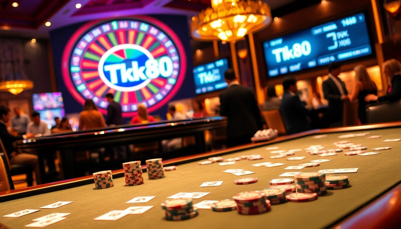 Engage with Link TK88 at a luxurious casino table with poker chips and a roulette wheel.