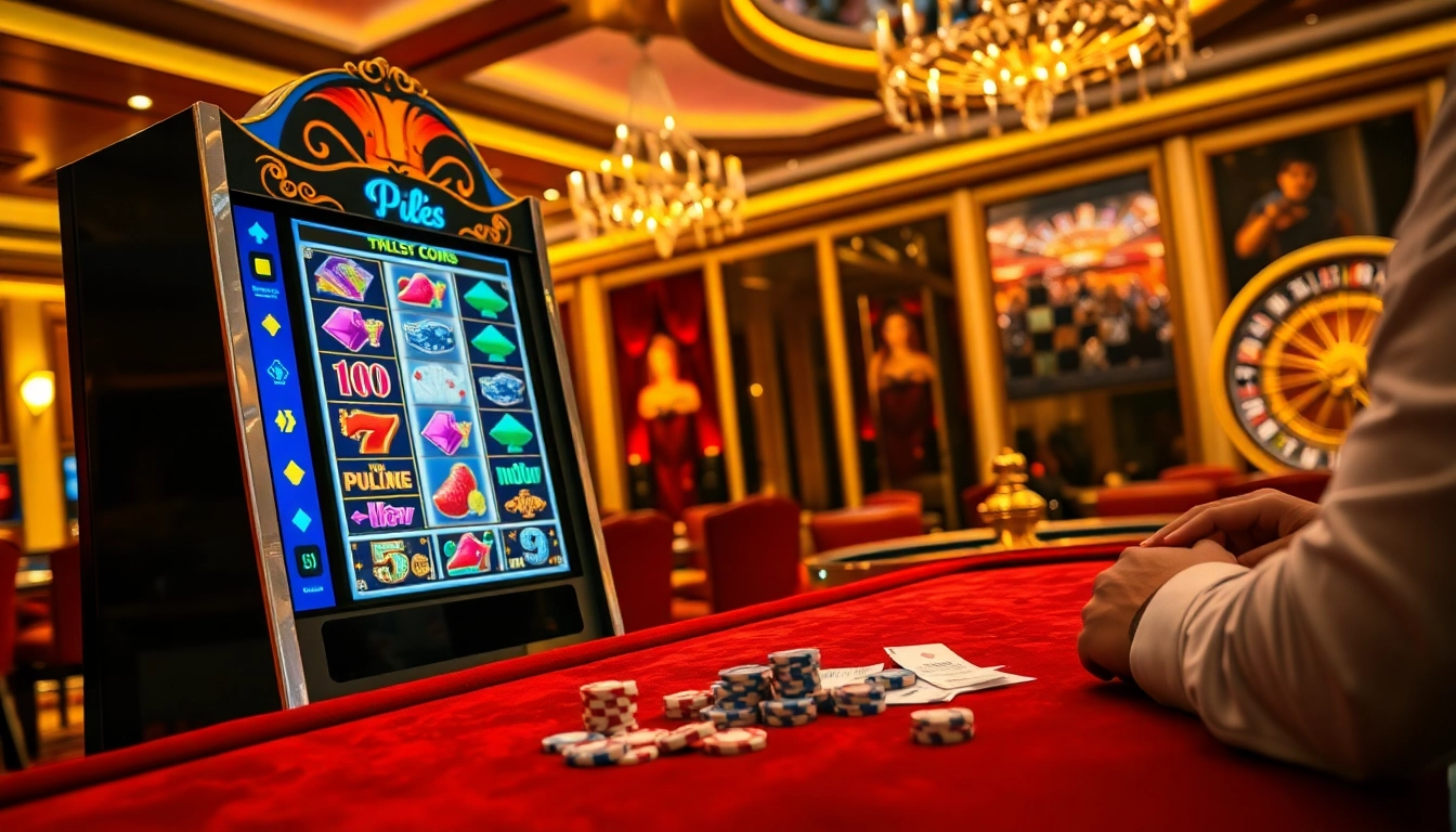 Engaging with a thrilling pragmatic slot machine in a luxurious casino environment