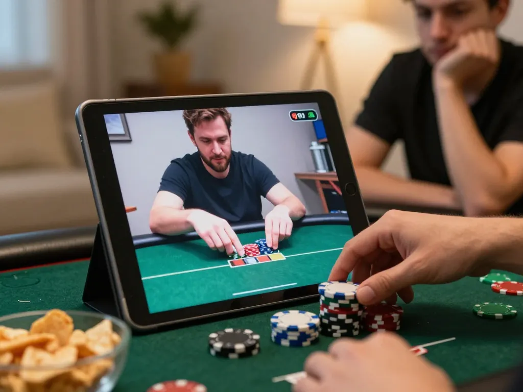 Placing bets on a tablet showcasing top quality widgets in an engaging online poker game