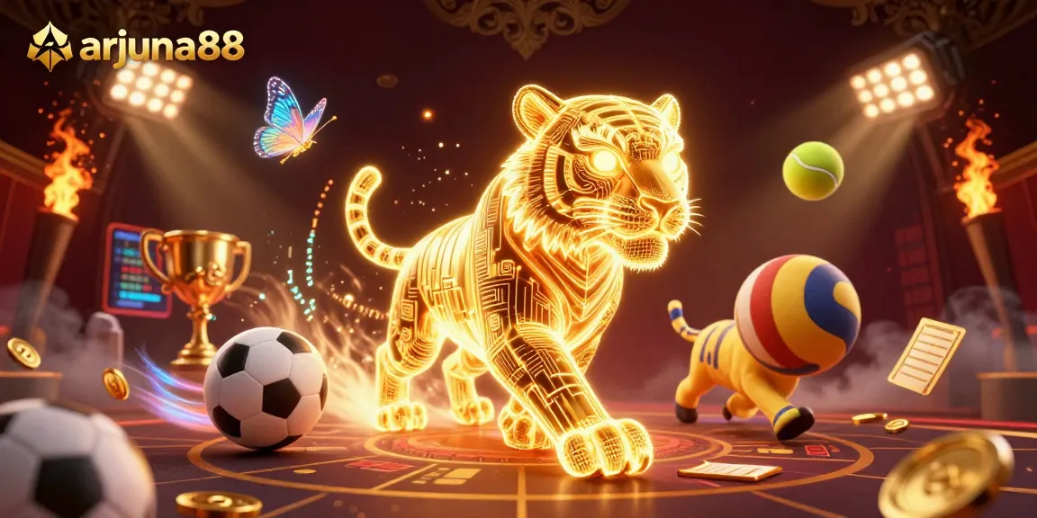 Menangkan slot gacor di arjuna88 dengan karakter harimau emas dan elemen kasino digital yang memikat.