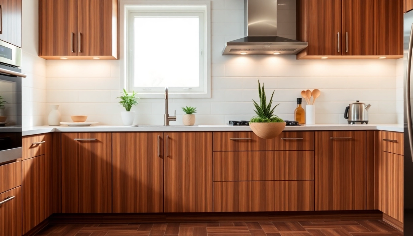 Stunning cabinet refacing transformation in Saint Petersburg FL kitchen with modern wood finishes.