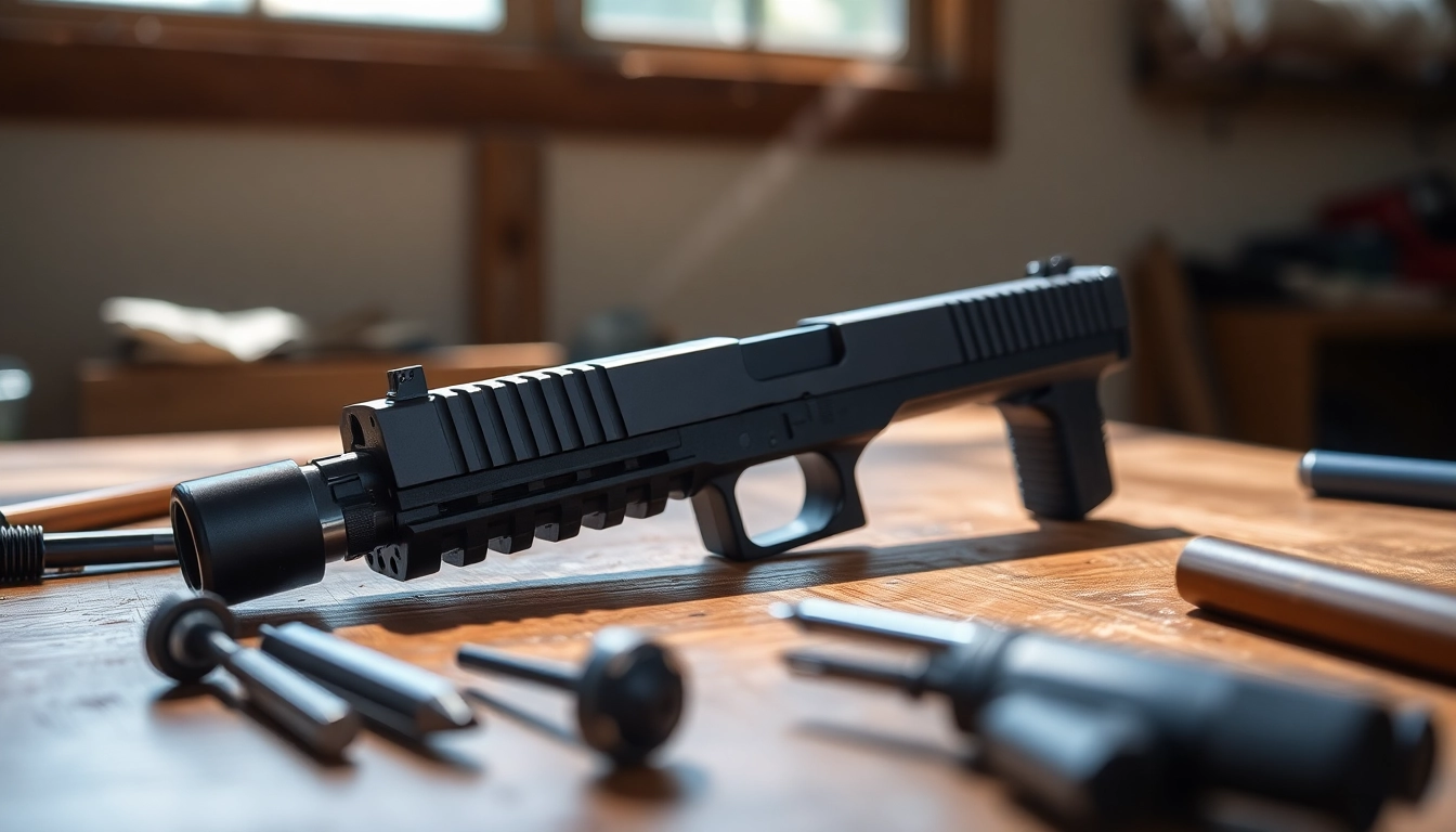 Showcase the glock 19 gen 5 slide with detailed craftsmanship and precision design.