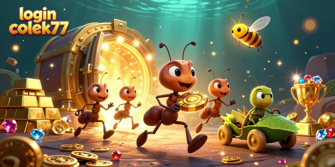Join the exciting adventures with login colek77 as ants heist through a tunnel with treasure!