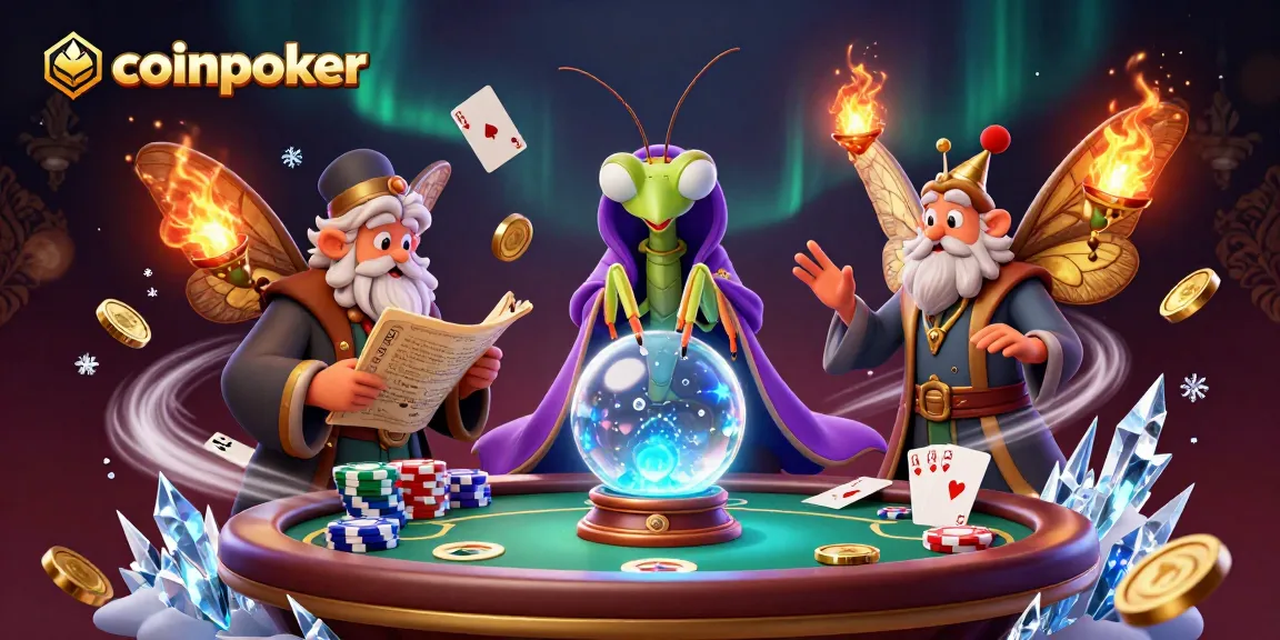 CoinPoker : Savourez l'expérience de poker en jouant avec des cartes et des jetons dans un cadre mystique.