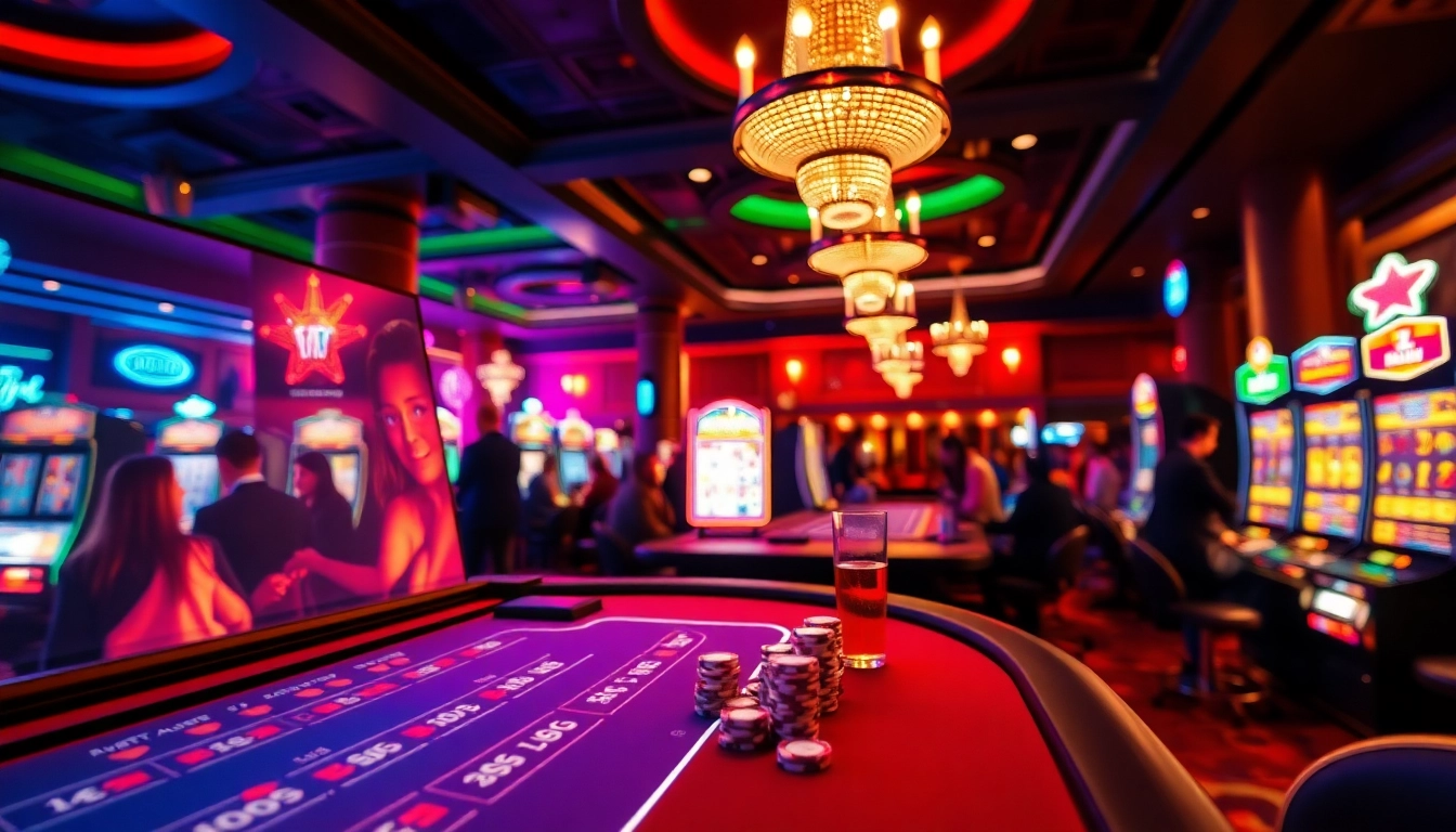 Engaging atmosphere of a non gamstop casino Uk showcasing vibrant gaming activities and excitement.