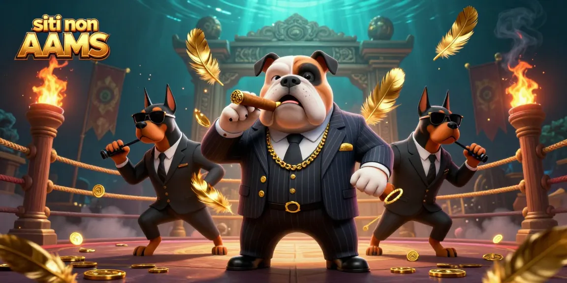 Scopri i siti non AAMS con il boss bulldog e i Doberman in un'illustrazione 3D ricca di dettagli e atmosfere di gioco.