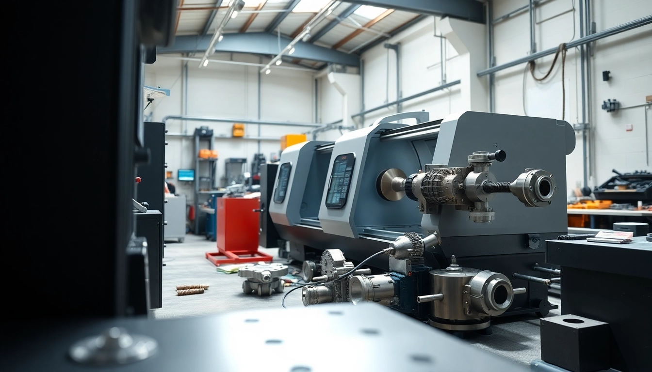 Custom part manufacturer working on precision components in a modern workshop environment.