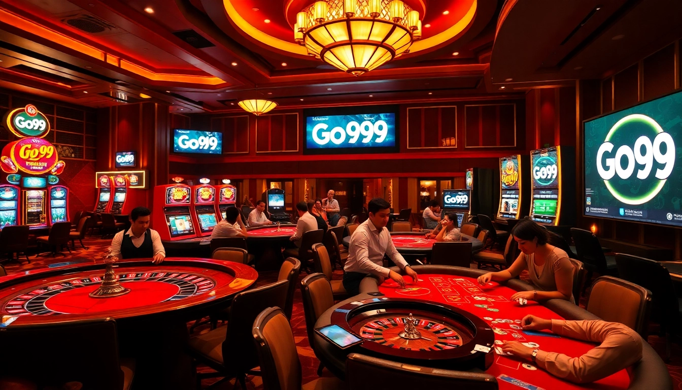 Players enjoying a thrilling game at go99 casino, betting on roulette and poker for big wins.