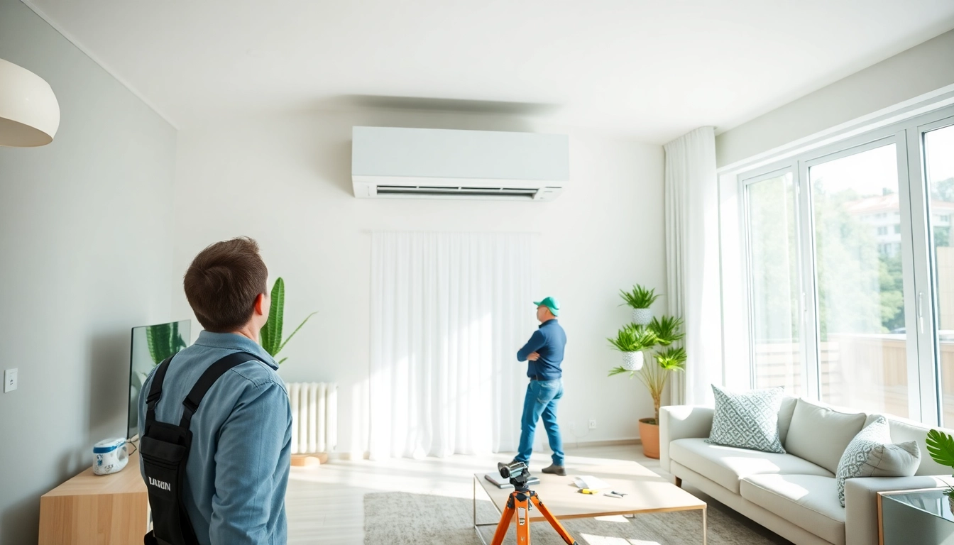 Install daikin mini split ac in a modern interior, showcasing sleek design and bright ambiance.