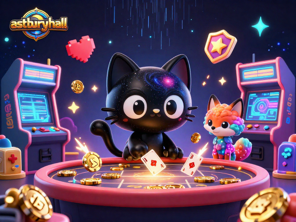 Engage in thrilling gameplay experiences at astburyhall's cosmic casino with colorful characters and vibrant gaming elements.