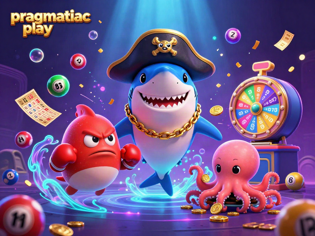 Experience winning strategies with pragmatiac play in a dynamic, animated casino scene filled with exciting elements.
