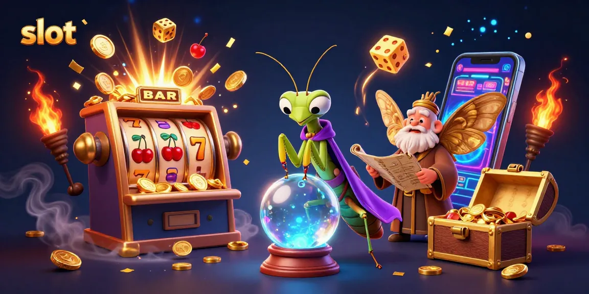 Experience the thrill of slots with a vibrant, animated scene featuring fortune tellers and magical elements.