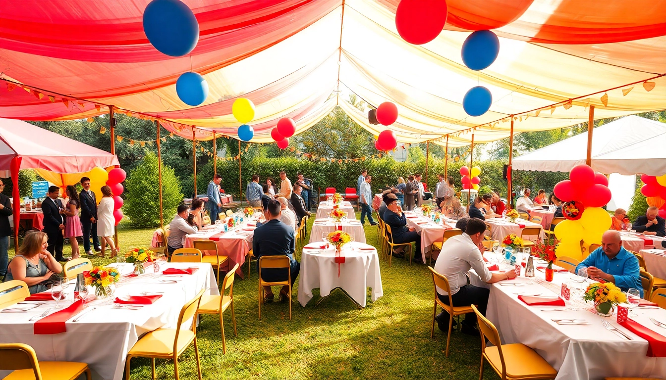 Party Rentals Near Me with vibrant decorations and setup for joyful outdoor events.