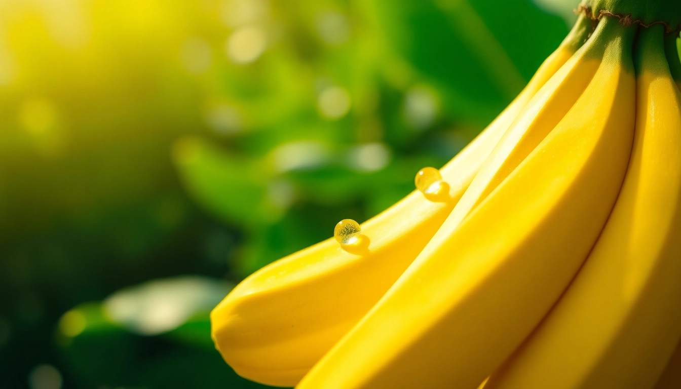 Captivating close-up of a nano banana showcasing its vibrant texture against a fresh green backdrop.