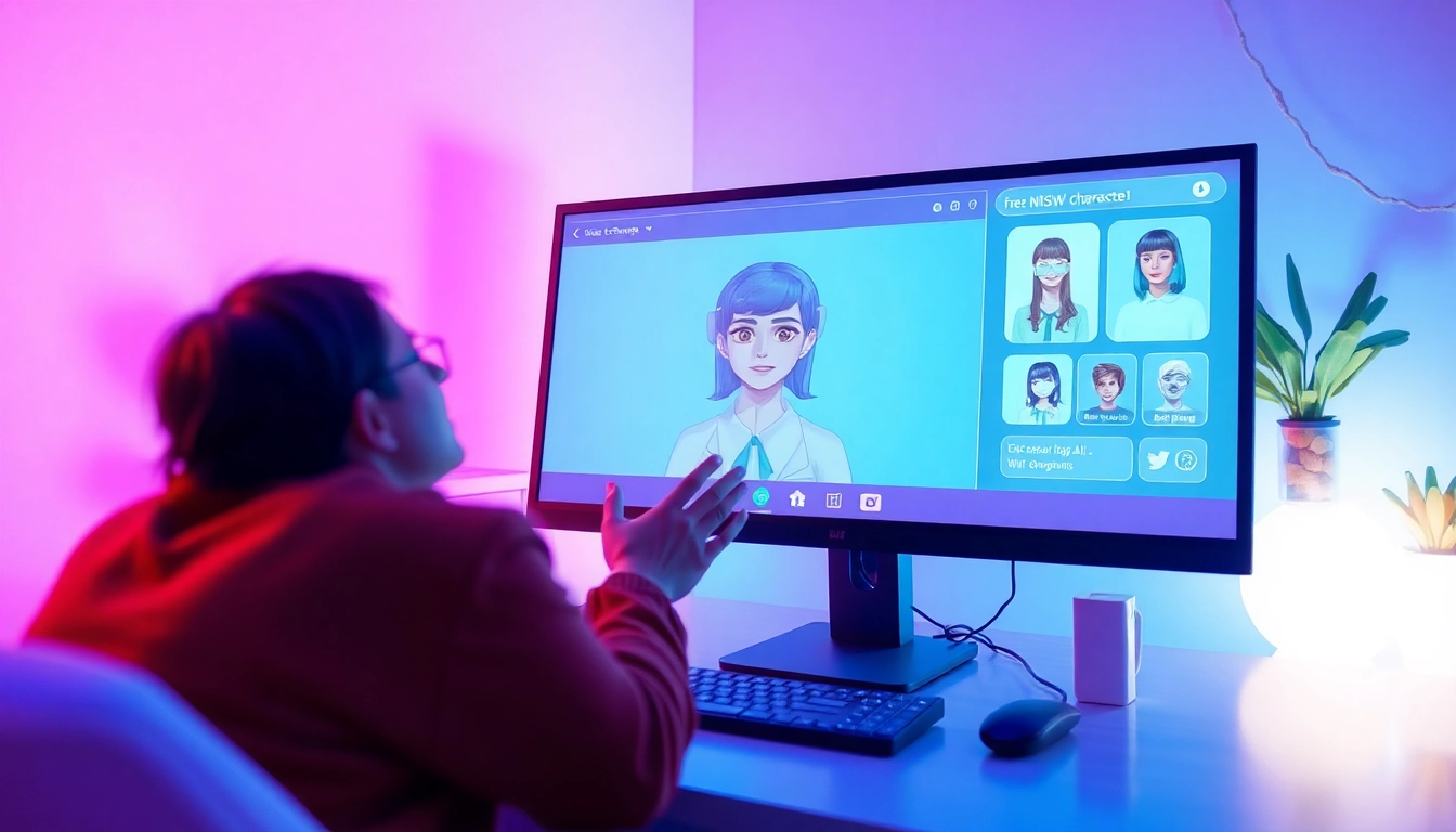 Dynamic interaction with a free NSFW character AI, showcasing user engagement and digital creativity.