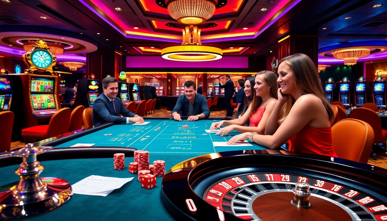 Experience the thrill of gaming at SODO Casino with vibrant tables and engaging gamblers.