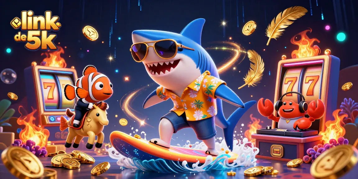 Experience winning thrills with link depo 5k as characters celebrate huge jackpots in a vibrant casino scene.