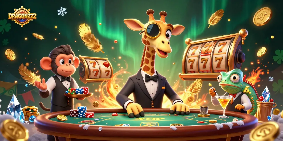 Experience thrilling games at DRAGON222 with vibrant casino elements and engaging characters.