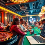 Gamblers enjoying diverse games at https://xx88.pizza/, surrounded by vibrant casino visuals and luxury ambiance.