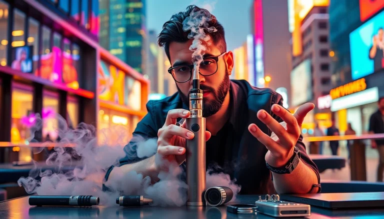 Optimales Dampferlebnis mit Oxva in einem urbanen Umfeld, stylisch und modern.