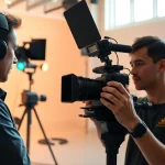 Crafting effective video content strategy with a professional videographer in action.