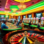 Players winning big at MM88 casino tables, showcasing roulette and poker chips in action.