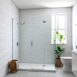 Admire the stylish shower enclosures from sunny showers france in a modern bathroom setting.