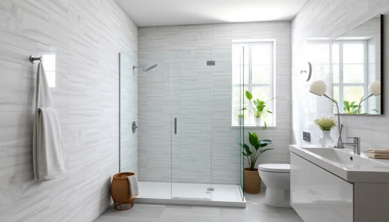 Admire the stylish shower enclosures from sunny showers france in a modern bathroom setting.