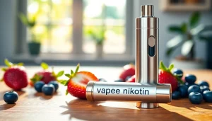 Genießen Sie Freude mit vape ohne nikotin, präsentiert in einem einladenden Naturszenario.