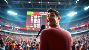 스포츠중계 이벤트의 생생한 촬영 장면과 선수들의 역동적인 모습을 보여줍니다.