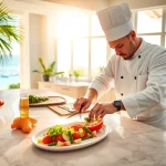 Chef preparing exquisite dishes as a St Martin Private Chef highlighting local ingredients.
