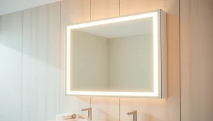 Modern sonni Spiegelschrank mit eleganter LED-Beleuchtung im Badezimmer präsentieren