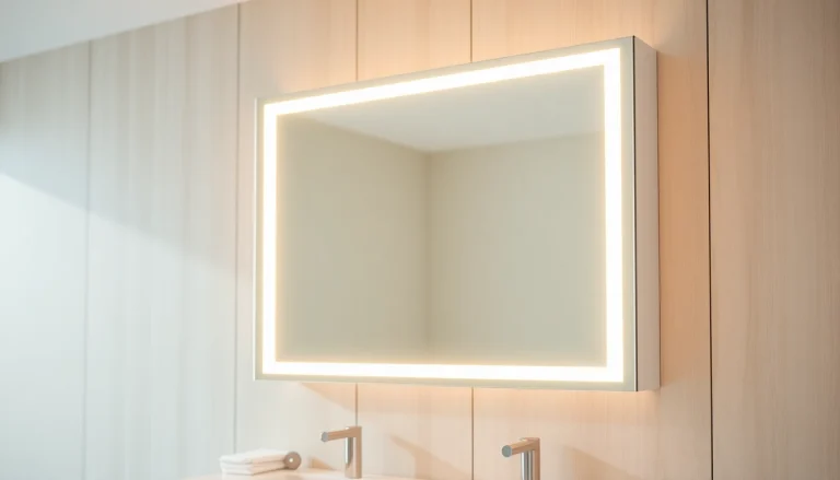 Modern sonni Spiegelschrank mit eleganter LED-Beleuchtung im Badezimmer präsentieren